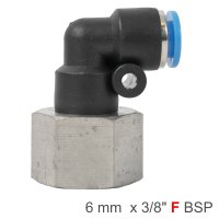 (image for) Pu Hose Fitting Elbow 6mm-3/8 F