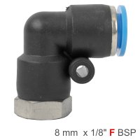 (image for) Pu Hose Fitting Elbow 8mm-1/8 F
