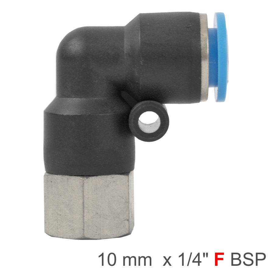 (image for) Pu Hose Fitting Elbow 10mm-1/4 F