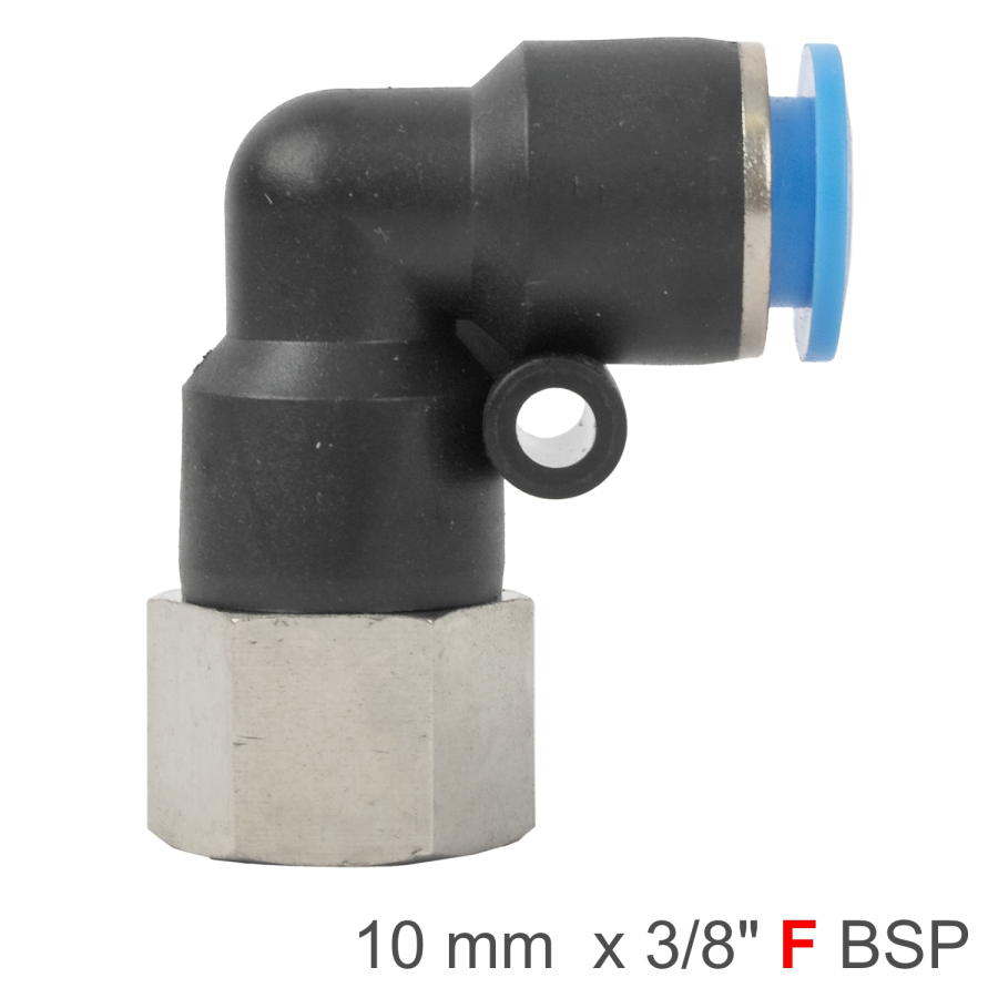 (image for) Pu Hose Fitting Elbow 10mm-3/8 F