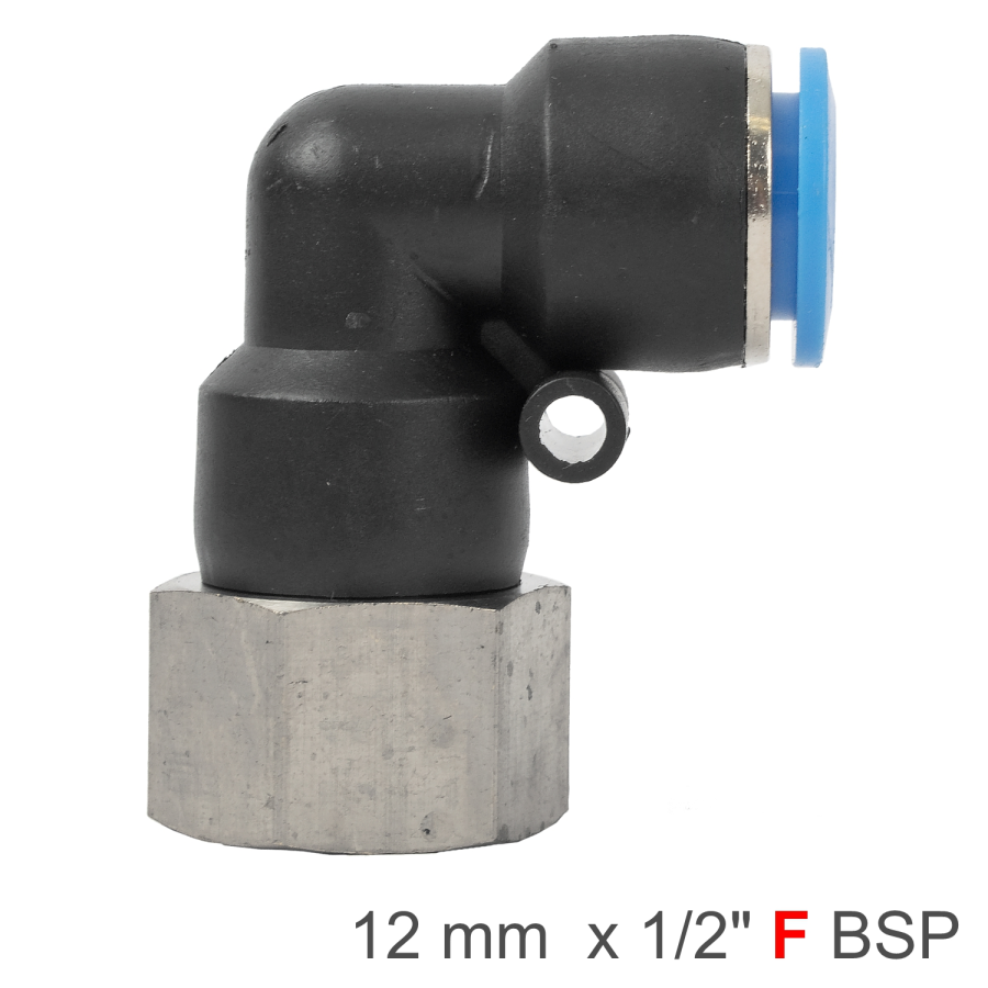(image for) Pu Hose Fitting Elbow 12mm-1/2 F
