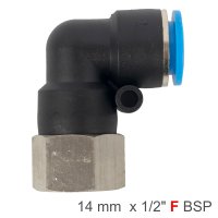 (image for) Pu Hose Fitting Elbow 14mm-1/2 F