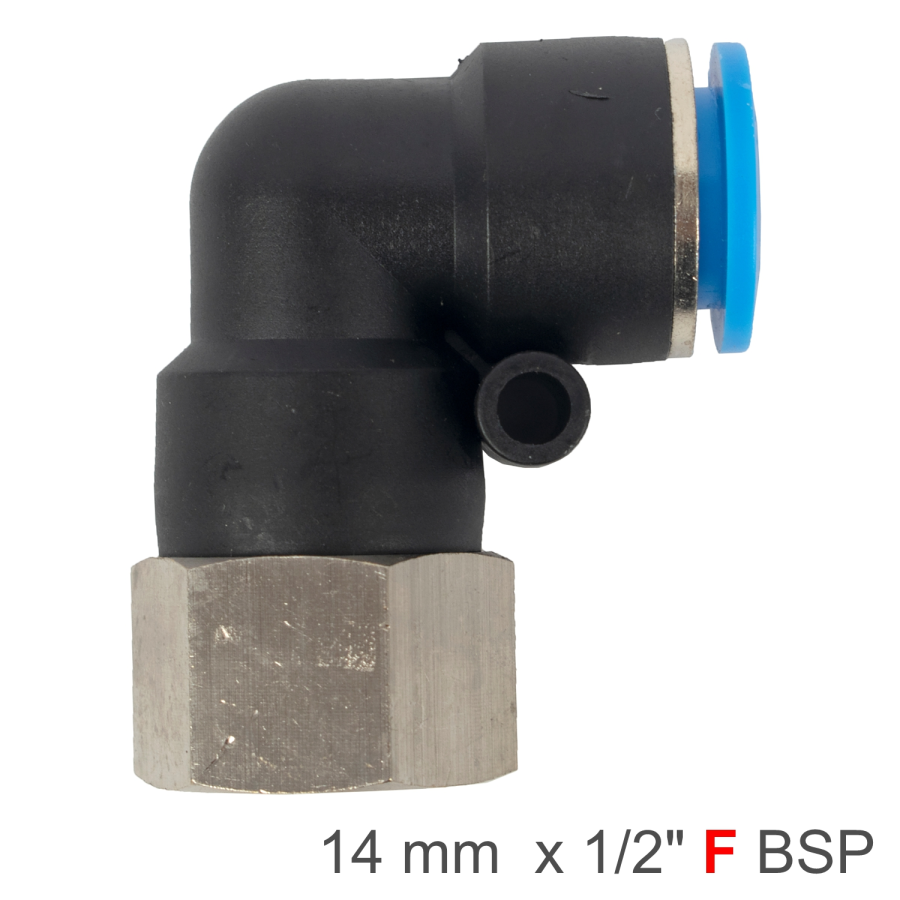 (image for) Pu Hose Fitting Elbow 14mm-1/2 F
