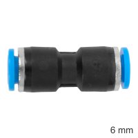 Pu Hose Fitting Equal Joiner 6mm (image for) Pu Hose Fitting Equal Joiner 6mm