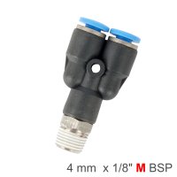 (image for) Pu Hose Fitting Y Joint 4mm-1/8 M