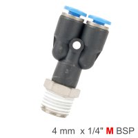 Pu Hose Fitting Y Joint 4mm-1/4 M (image for) Pu Hose Fitting Y Joint 4mm-1/4 M