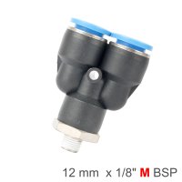 (image for) Pu Hose Fitting Y Joint 12mm-1/8 M