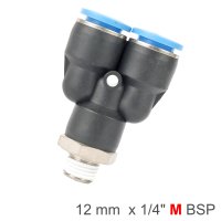 (image for) Pu Hose Fitting Y Joint 12mm-1/4 M
