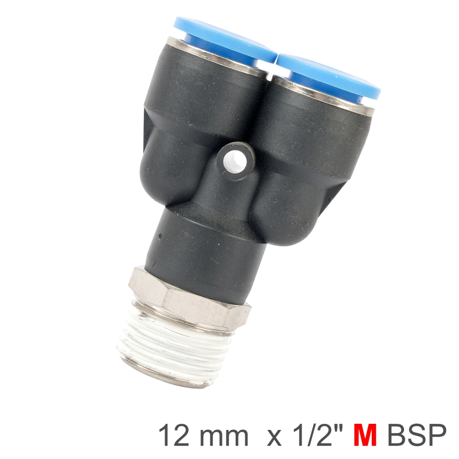 (image for) Pu Hose Fitting Y Joint 12mm-1/2 M