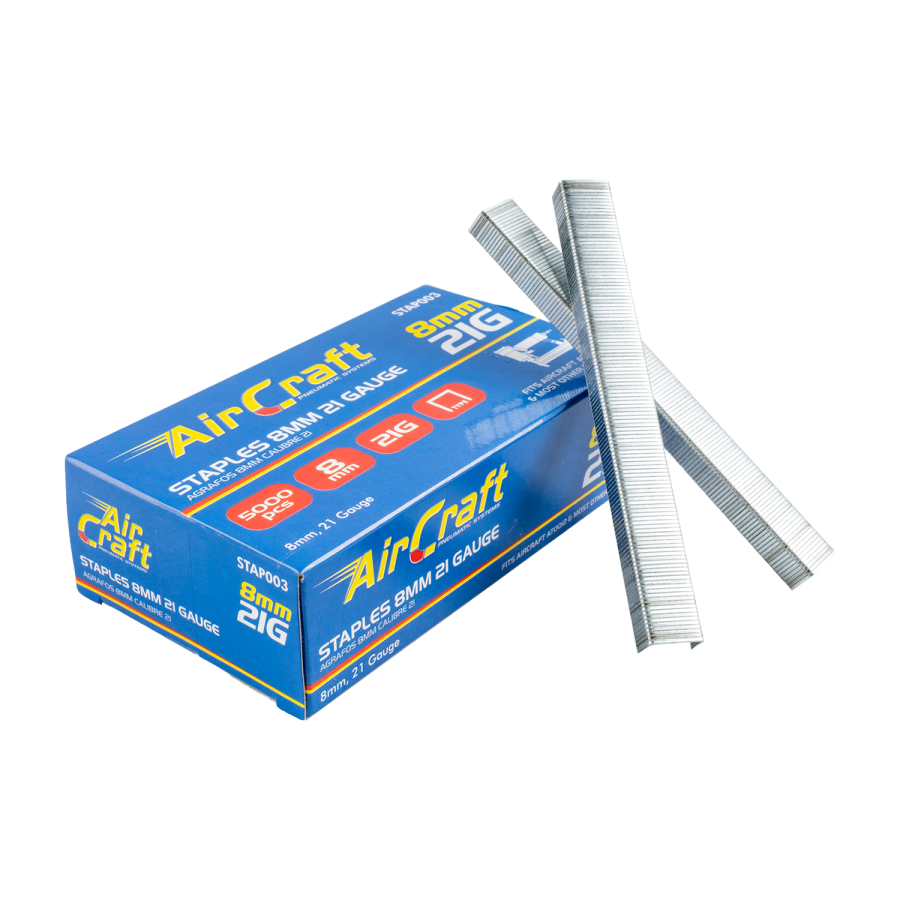 (image for) Staples 8mm 21 Gauge 5000 Per Box