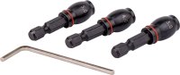 Drill Bit Adaptor Set 3pc 3.4.5mm Fem Rnd- Grub Screw Type 1/4'm Hex S (image for) Drill Bit Adaptor Set 3pc 3.4.5mm Fem Rnd- Grub Screw Type 1/4'm Hex S