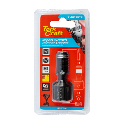 (image for) Adaptor 1/2'f Sq X 1/4'f Hex 60mm Mag Impact Wrench Ratchet Socket