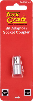 (image for) Socket Adaptor Coupler 1/4'f Sq X 1/4'f Hex Carded
