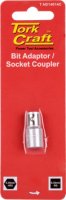 (image for) Socket Adaptor Coupler 1/4'f Sq X 1/4'f Hex Carded