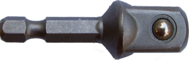 (image for) Socket Adaptor 3/8'm Sq X 50mm 1/4'm Hex Shank Bulk