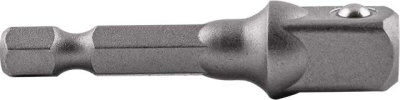 (image for) Socket Adaptor 3/8'm Sq X 50mm 1/4'm Hex Shank Carded