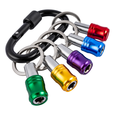 (image for) 5pc Quick Release Bit Holder Set On Carabiner Clip