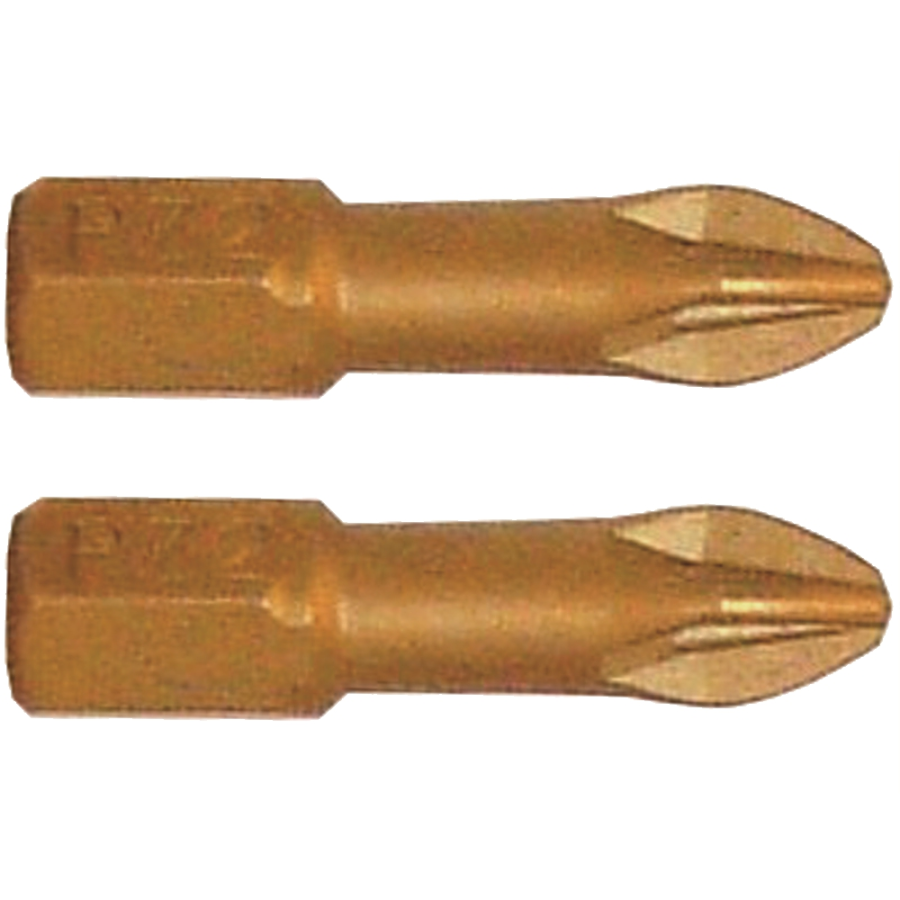 (image for) Pozi 2 X 25mm Insert Bit Torsion Tin Coated 2pce Pz2