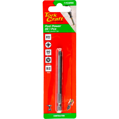 (image for) Pozi Pz2 X 90mm Power Bit 1pc Carded
