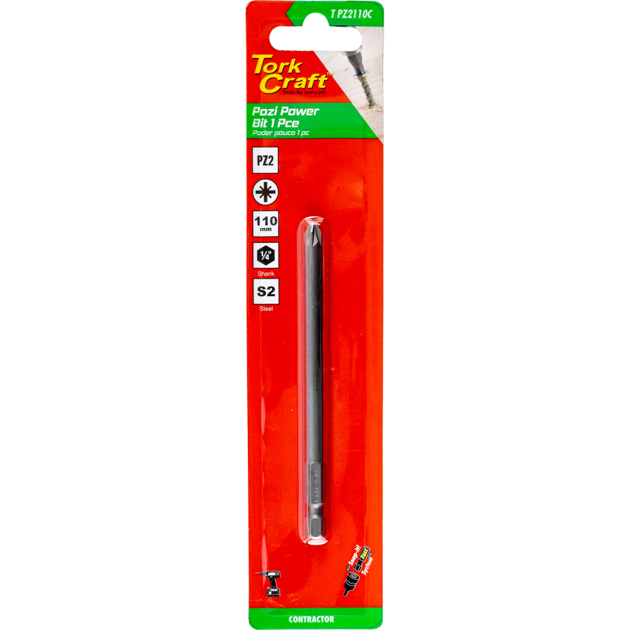 (image for) Pozi Pz2 X 110mm Power Bit 1pc Carded