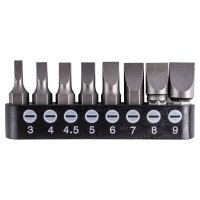 (image for) Insert Bit Set 8pce Slotted 3mm-9mm 25mm