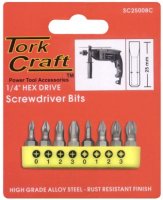 (image for) Insert Bit Set Ph & Pz 8pce Sizes 0 1 2 3 25mm Phillips Pozi