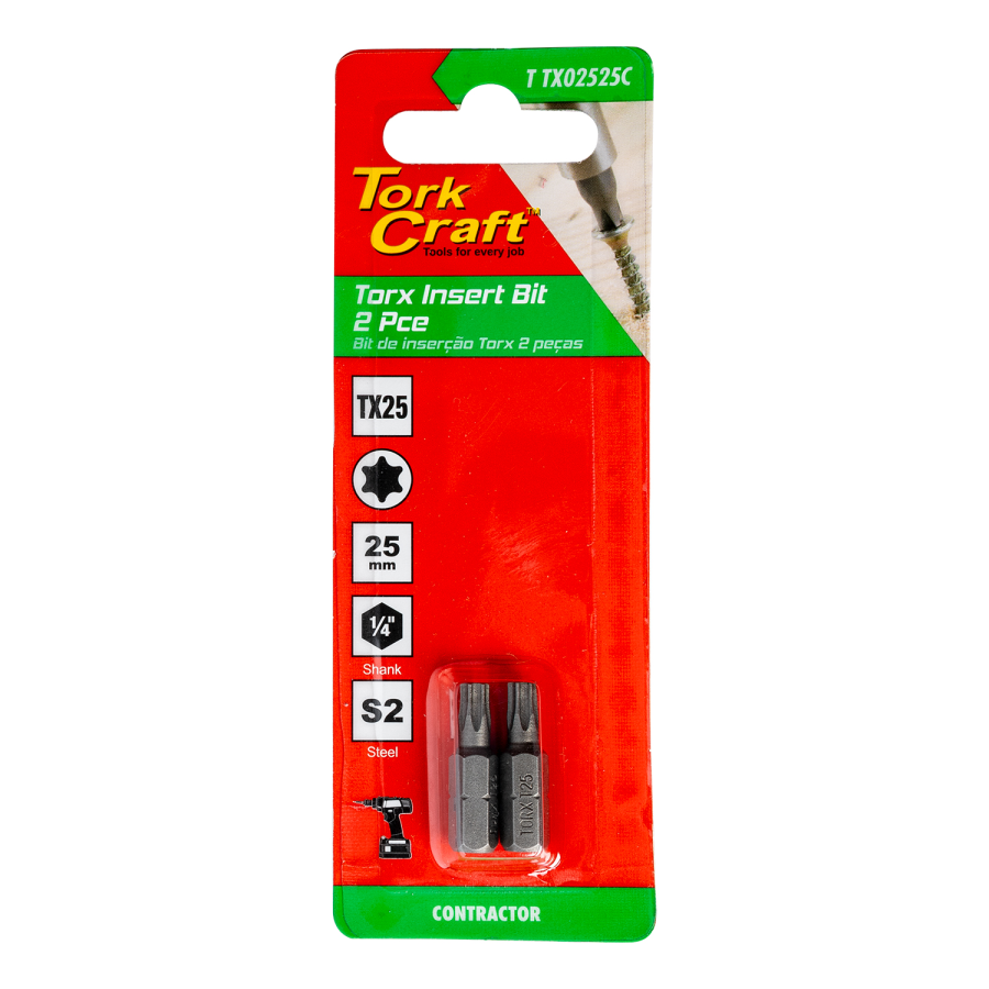 (image for) Torx Tx 25 Classic Insert Bit 25mm 2pc Carded