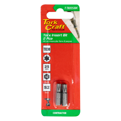 (image for) Torx Tx 30 Classic Insert Bit 25mm 2pc Carded