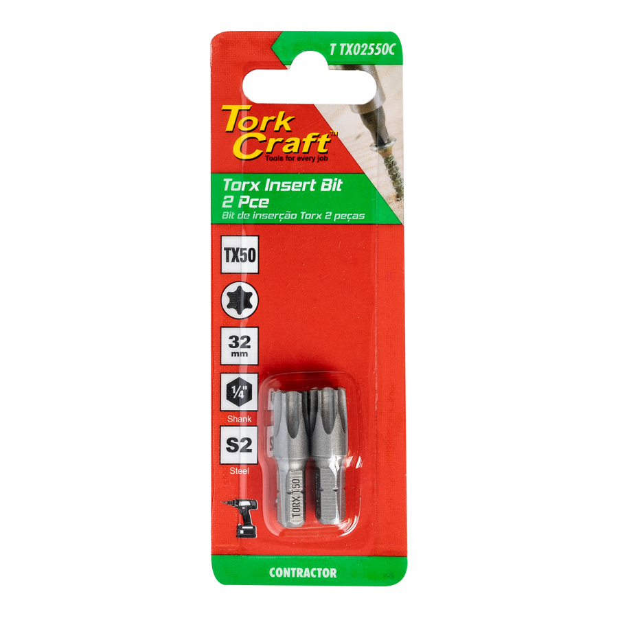 (image for) Torx Tx 50 Classic Insert Bit 25mm 2pc Carded