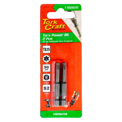 (image for) Torx Tx 25 Classic Power Bit 50mm 2pc Carded