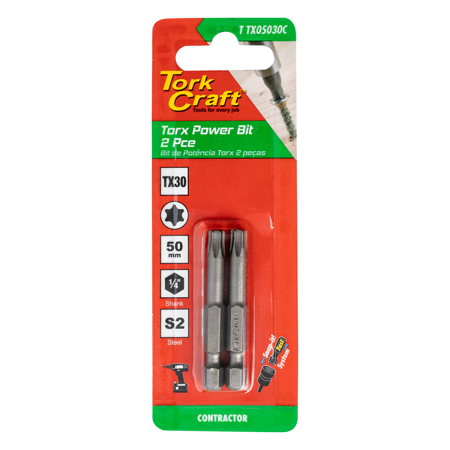 (image for) Torx Tx 30 Classic Power Bit 50mm 2pc Carded