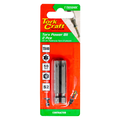 (image for) Torx Tx 40 Classic Power Bit 50mm 2pc Carded