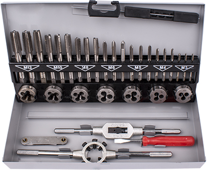 (image for) Tap And Die Set 32pce 3-12mm Hss In Steel Case