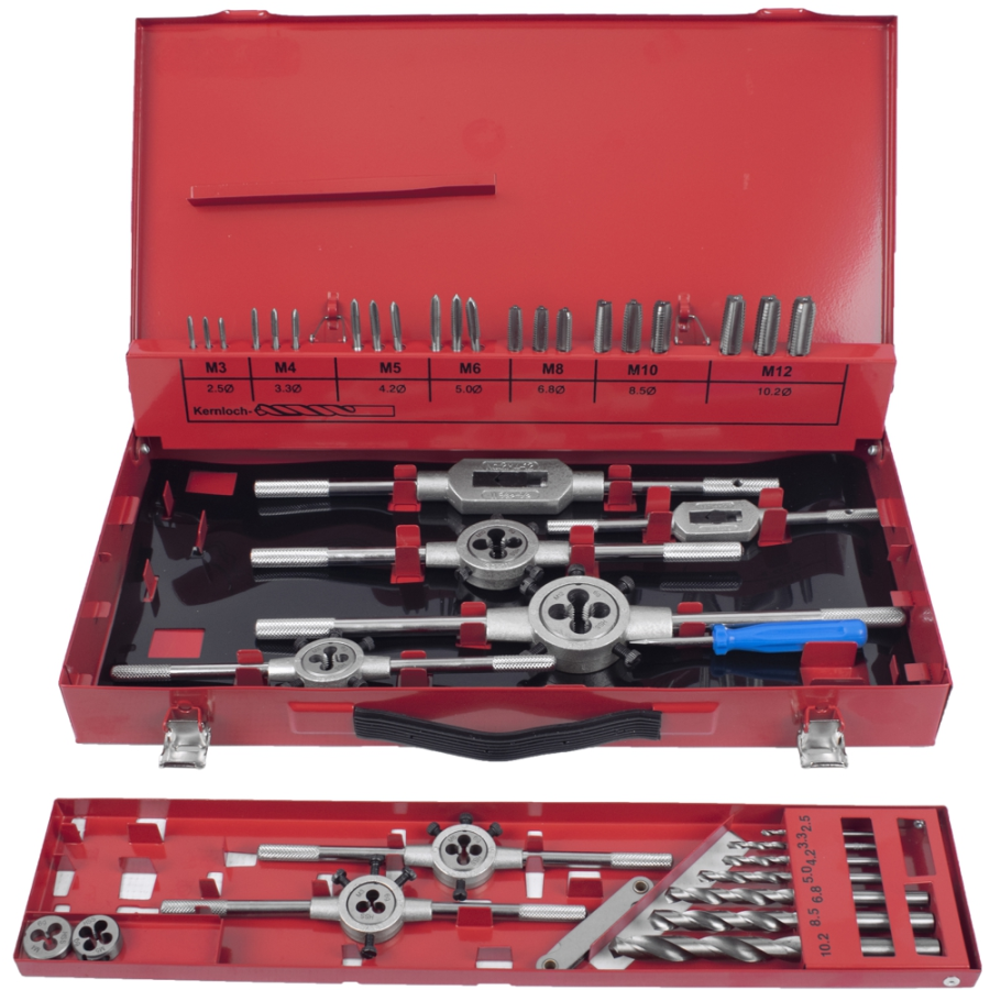 (image for) Tap And Die Set 44pce 3-12mm Hss In Metal Case