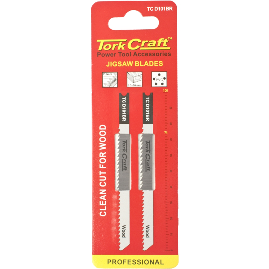 (image for) U-shank Jigsaw Blade 10tpi Wood 2.5mm Reverse Tooth 2pc