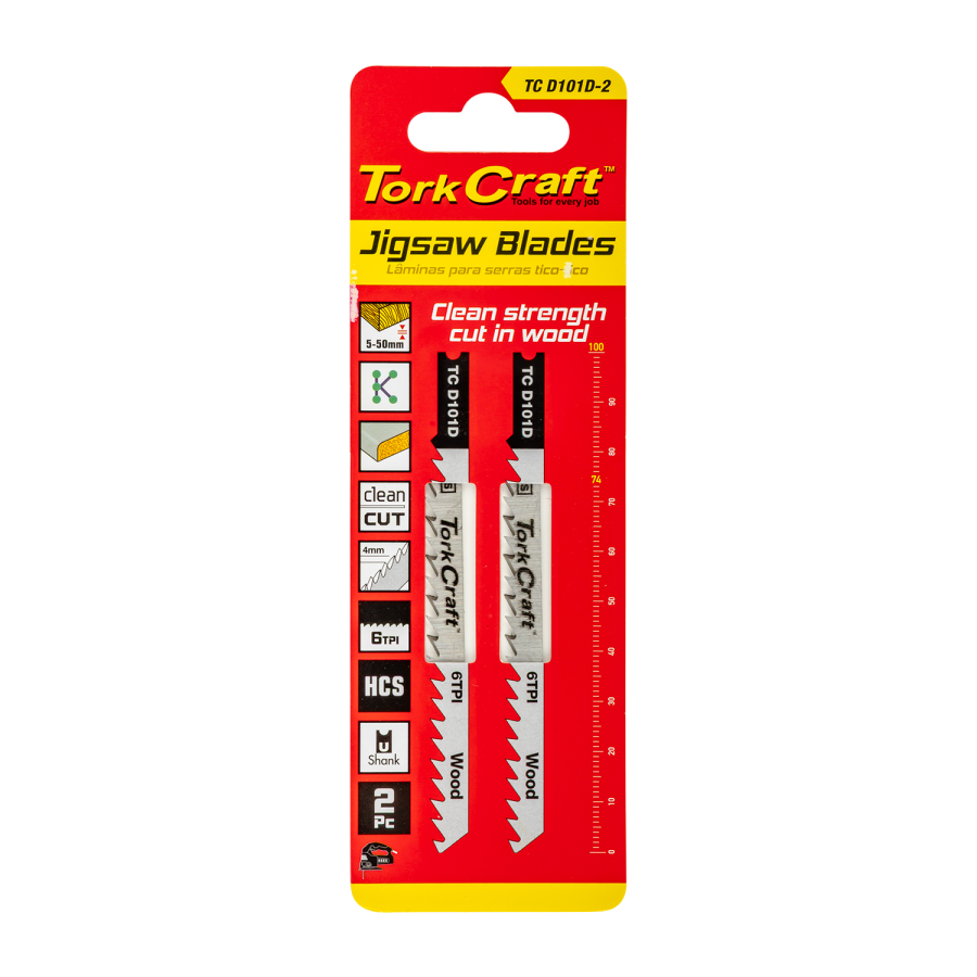 (image for) U-shank Jigsaw Blade 6tpi Wood 4mm 2pc