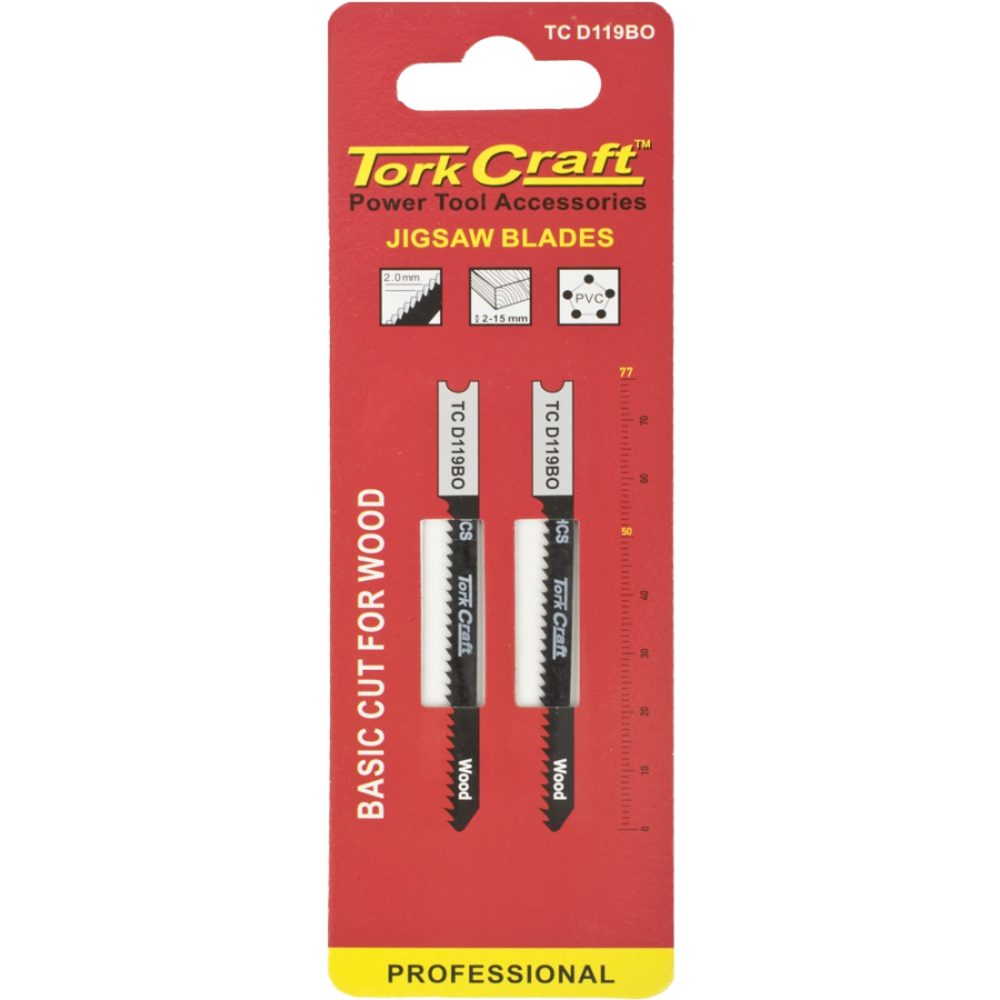 (image for) U-shank Jigsaw Blade 12tpi Wood 2mm 2pc
