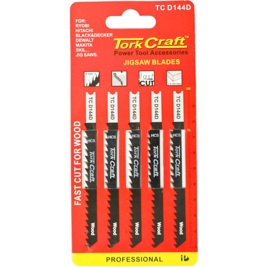 (image for) U-shank Jigsaw Blade 6tpi Wood 4mm 5pc