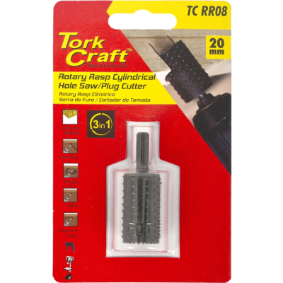 (image for) 3 In 1 Rotary Rasp Cyl. / Hole Saw / Plug Cutter 20mm X 35mm