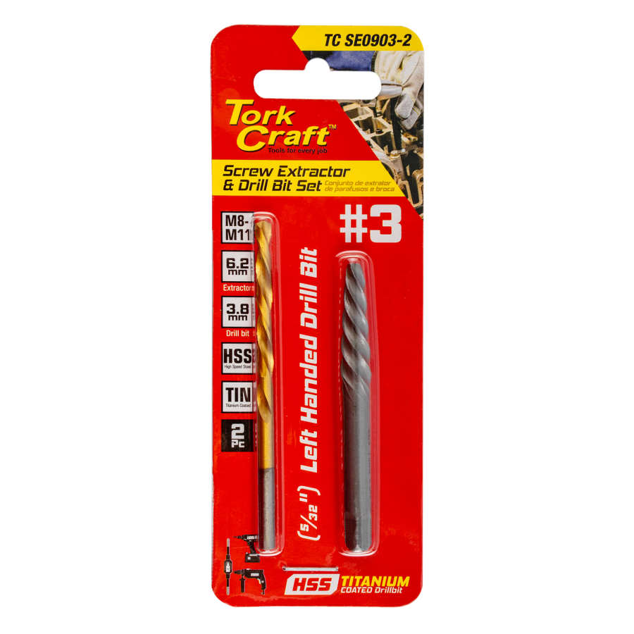 (image for) Screw Extractor Set 2pc No.3 With Left Hand Drill Bit