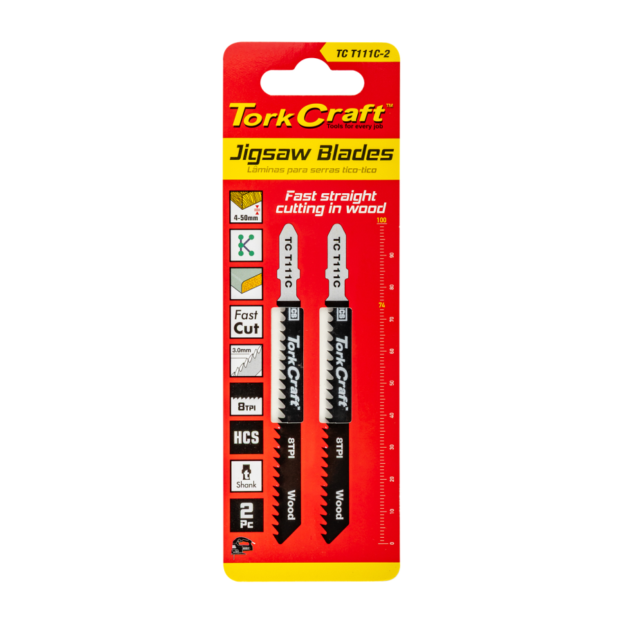 (image for) T-shank Jigsaw For Wood 3mm 8tpi 100mm 2pc