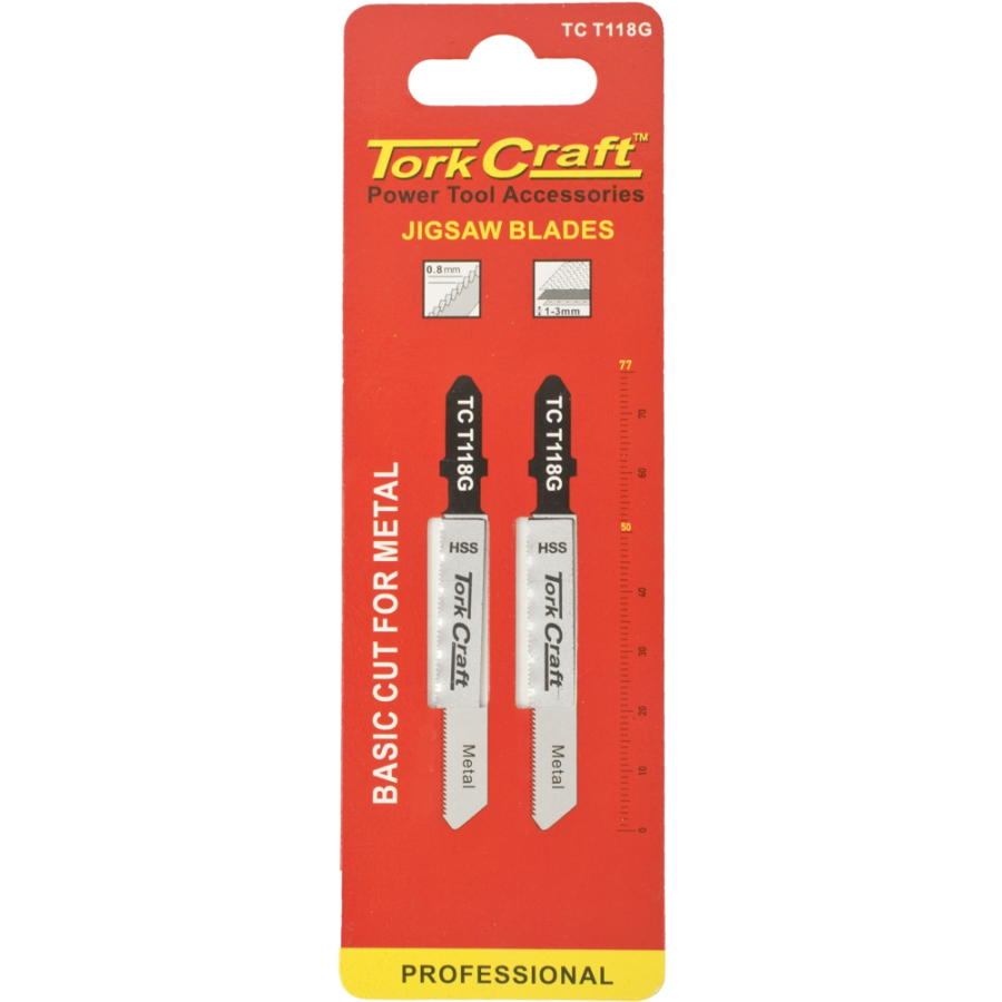 (image for) T-shank Jigsaw Blade For Metal .8mm 28tpi 75mm 2pc