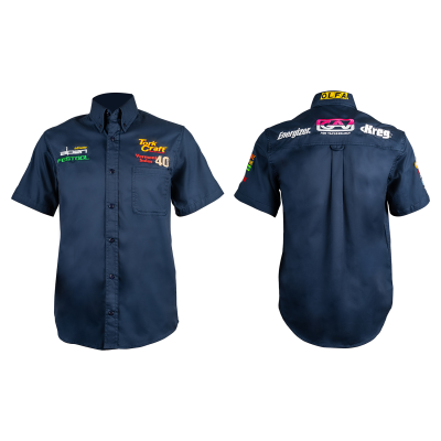 (image for) Vermont Mens Cotton Shirt Navy Blue Medium