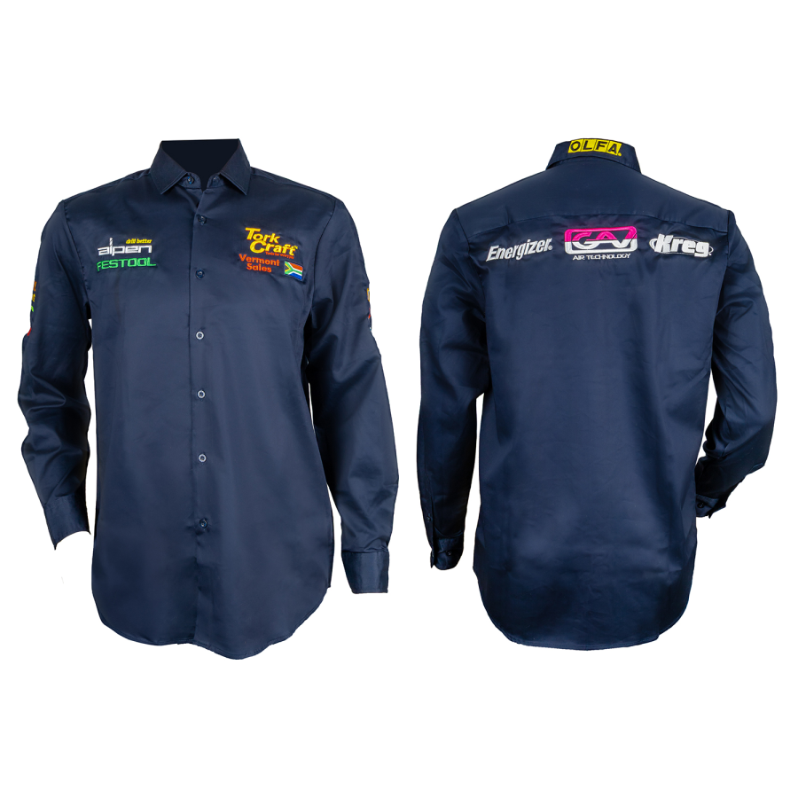 (image for) Vermont Mens Cotton Shirt Navy Blue Medium - Long Sleeve