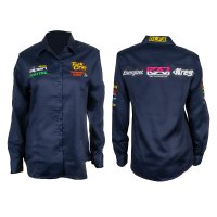 (image for) Vermont Ladies Cotton Shirt Navy Blue Medium - Long Sleeve