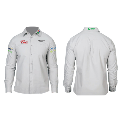 (image for) Vermont Ladies Cotton Long Sleeve Shirt Grey Small