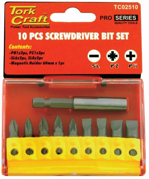 (image for) Screwdriver Bit Set 10pcs(ph2x2.pz2x3slotted6mmx2.8mmx2)