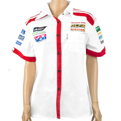 (image for) Vermont Ladies - White/red Cotton Shirt - Large