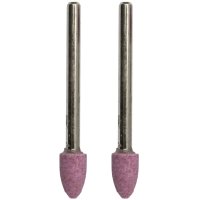 (image for) Tork Craft Mini Grinding Stone 6.4mm Cylindrical Cone 3.2mm Shank 2 Piece