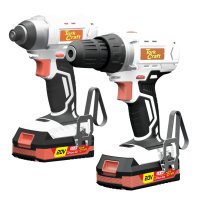 Tork Craft Drill + Impact Driver Twin Pack 20v 2 X 2.0ah Battery Kit (image for) Tork Craft Drill + Impact Driver Twin Pack 20v 2 X 2.0ah Battery Kit